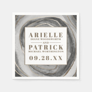 Serviette En Papier Serviettes de mariage en agate de géode gemme