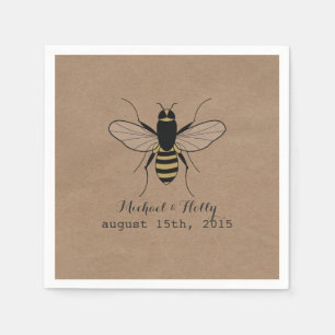 Serviette En Papier Serviettes de mariage en forme d'abeille à miel in