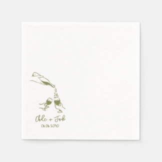 Serviette En Papier Serviettes de mariage en forme de tour de champagn