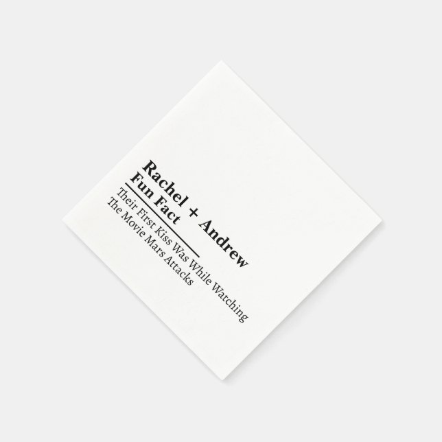 Serviette En Papier Serviettes de mariage fait amusant personnalisé no (Coin)