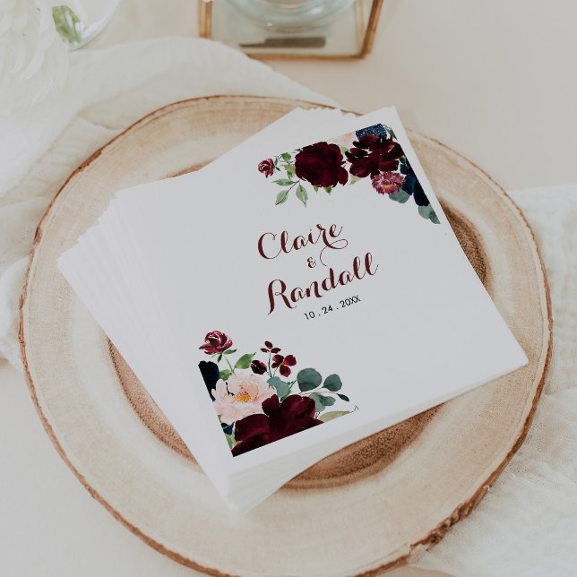 Serviette En Papier Serviettes de Mariage fleuri Boho de luxe (Créateur téléchargé)