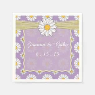 Serviette En Papier Serviettes de Mariage Floral Lavender Jaune Blanc