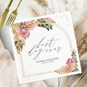 Serviette En Papier Serviettes de mariage florales boho de couleurs ne