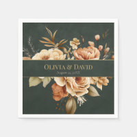 Serviettes de mariage florales vertes de sorcière