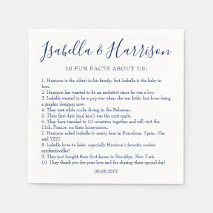 Serviette En Papier Serviettes de mariage Fun Facts écriture moderne b