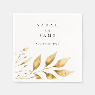 Serviette En Papier Serviettes de mariage Golden Radiance