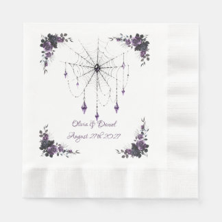 Serviette En Papier Serviettes de mariage gothiques florales sombre ro