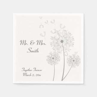 Serviette En Papier Serviettes de Mariage gris et blanc