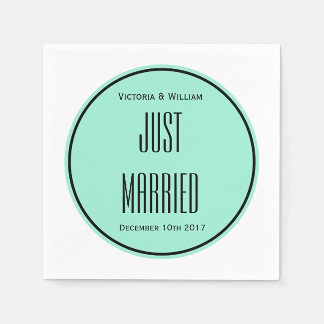 Serviette En Papier Serviettes de mariage Just Married (Devant)
