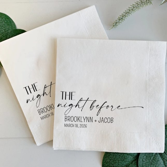 Serviette En Papier Serviettes de mariage, La veille, Mariage (Créateur téléchargé)