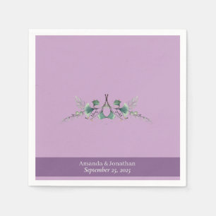Serviette En Papier Serviettes de Mariage Lavender personnalisées