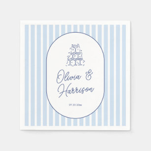 Serviette En Papier Serviettes de mariage minimalistes à rayures caban