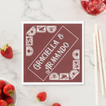 Serviettes de mariage minimalistes bordeaux