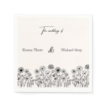 Serviettes de mariage minimalistes élégantes perso