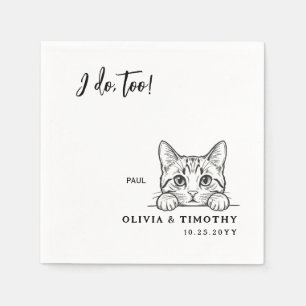 Serviette En Papier Serviettes de mariage minimalistes pour chat 'Moi