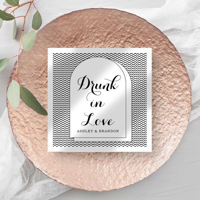 Serviette En Papier Serviettes de Mariage minimes Abstraites modernes (Créateur téléchargé)