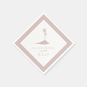 Serviette En Papier Serviettes de mariage moderne Island Beach - Blush