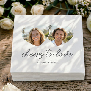 Serviette En Papier Serviettes de mariage modernes À la santé de l'amo