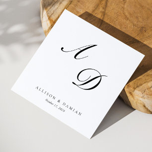 Serviette En Papier Serviettes de Mariage monogramme minimaliste