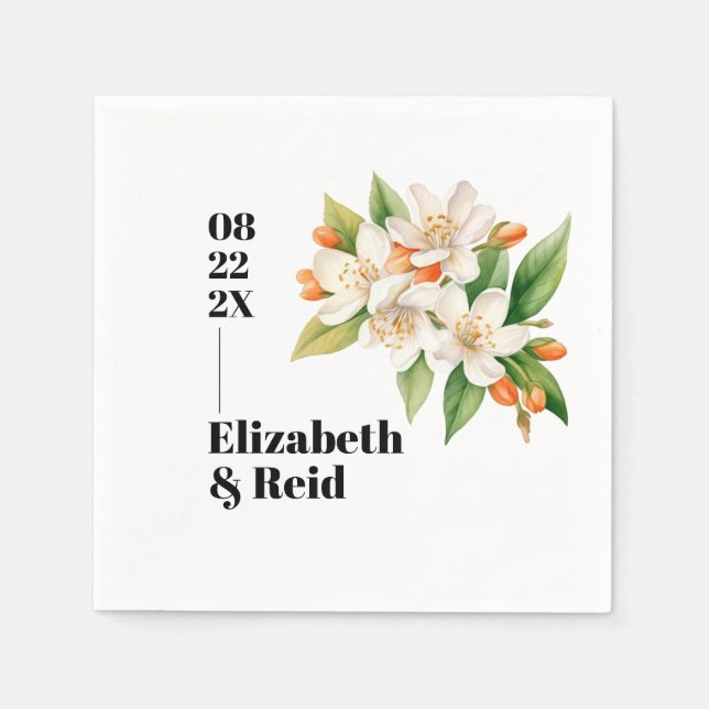 Serviette En Papier Serviettes de mariage Orange Blossom (Devant)