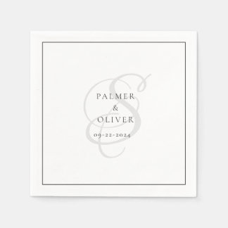 Serviette En Papier Serviettes de mariage personnalisées