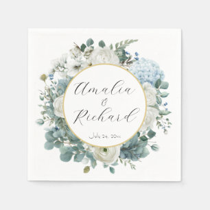 Serviette En Papier Serviettes de mariage personnalisées à motif flora