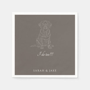 Serviette En Papier Serviettes de mariage personnalisées avec contour