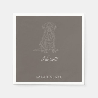 Serviette En Papier Serviettes de mariage personnalisées avec contour