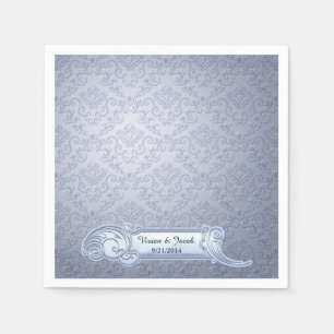 Serviette En Papier Serviettes de mariage personnalisées bleu glace