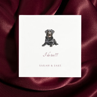 Serviette En Papier Serviettes de mariage personnalisées Burgundy pour
