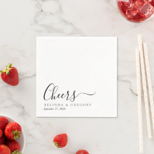 Serviette En Papier Serviettes de mariage personnalisées Cocktail Chee