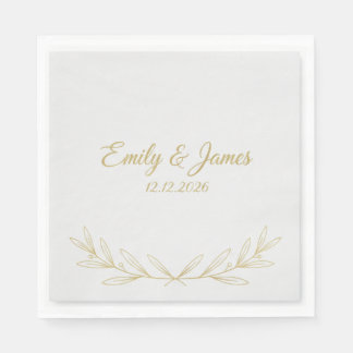Serviette En Papier Serviettes de mariage personnalisées | Estampage à