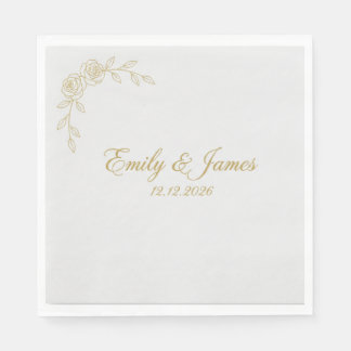 Serviette En Papier Serviettes de mariage personnalisées | Estampage à