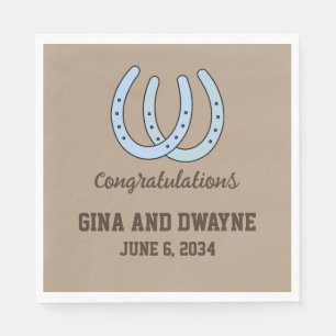 Serviette En Papier Serviettes de mariage personnalisées fer à cheval 