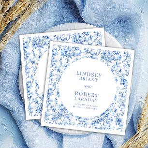Serviette En Papier Serviettes de mariage personnalisées Fleurs de ros