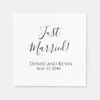 Serviettes de mariage personnalisées 'Just Married