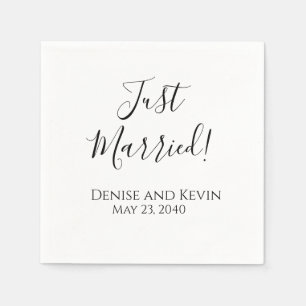 Serviette En Papier Serviettes de mariage personnalisées 'Just Married