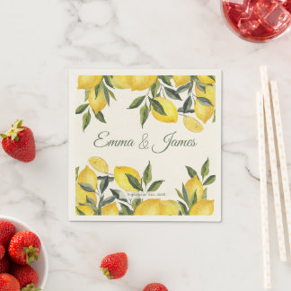 Serviette En Papier Serviettes de mariage personnalisées Lemon Italie