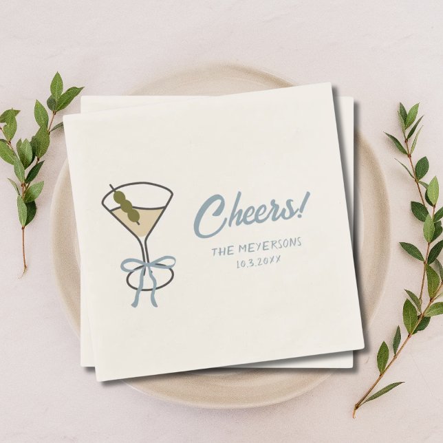 Serviette En Papier Serviettes de Mariage personnalisées Martini Chic (Cheers Martini Chic Personalized Wedding Napkins
)