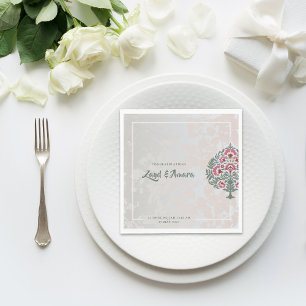 Serviette En Papier Serviettes de mariage personnalisées – Motif flora