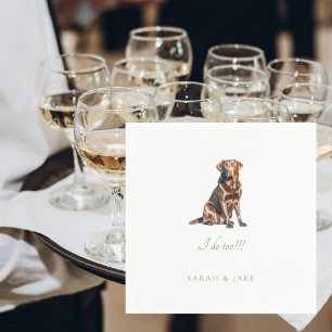 Serviette En Papier Serviettes de mariage personnalisées pour animaux