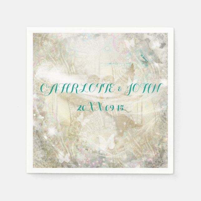 Serviette En Papier Serviettes de Mariage personnalisées rustiques (Devant)