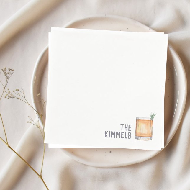 Serviette En Papier Serviettes de mariage personnalisées tournevis Coc (Custom Last Name Napkins)