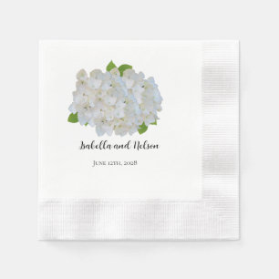 Serviette En Papier Serviettes de Mariage personnalisées White Hydrang
