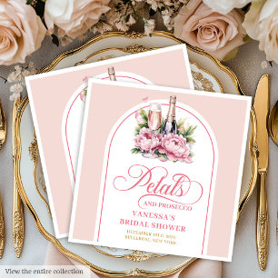 Serviette En Papier Serviettes de mariage "Pétales glamour et Prosecco