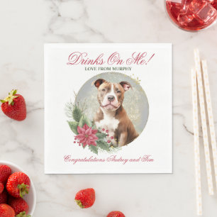 Serviette En Papier Serviettes de mariage Pitbull avec photo de chiens