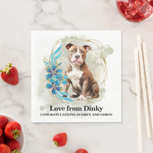 Serviette En Papier Serviettes de mariage Pitbull avec photo de chiens