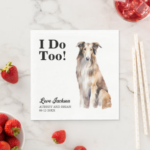 Serviette En Papier Serviettes de mariage pour chien Borzoi 'Moi aussi