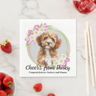 Serviette En Papier Serviettes de mariage pour chien Cavapo avec photo