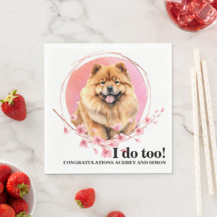 Serviette En Papier Serviettes de mariage pour chien Chow Chow avec ph